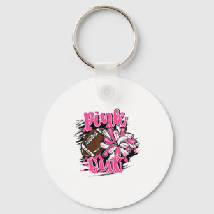 Nk out Football Breast Cancer Awareness Cheer Mamm Nyckelring