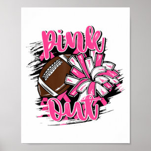 Nk out Football Breast Cancer Awareness Cheer Mamm Poster