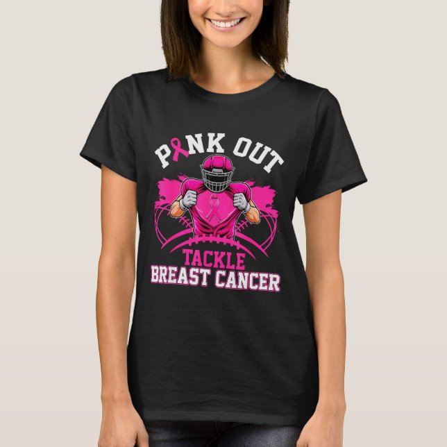 Nk Out Tackle Breast Cancer Awareness American Foo T Shirt (Framsida)