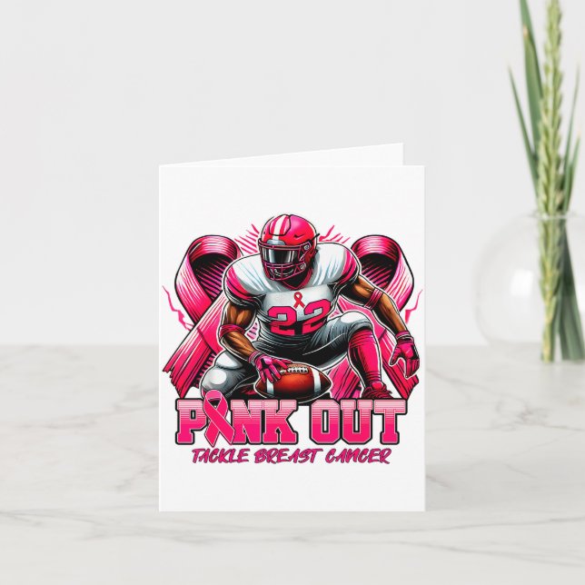 Nk Out Tackle Breast Cancer Awareness Football Men Kort (Framsida)