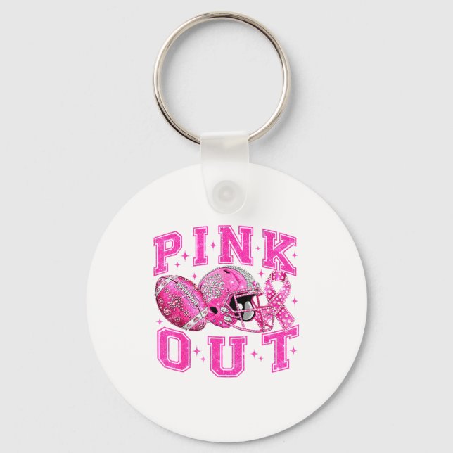 Nk Out Tackle Breast Cancer Awareness Football Nk  Nyckelring (Framsida)