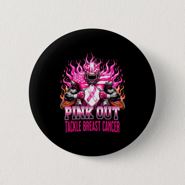 Nk Out Tackle Football Breast Cancer Awareness Men Knapp (Framsida)