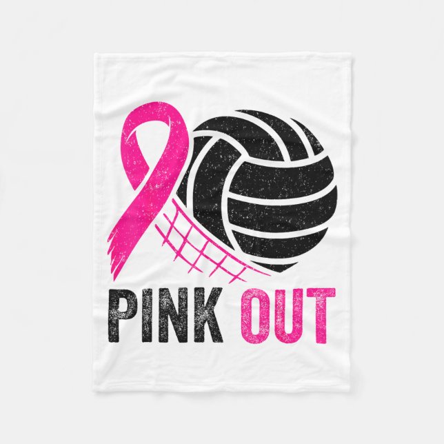 Nk Out Volleyball Breast Cancer Awareness Nk Ribbo Fleecefilt (Framsidan)