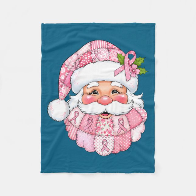 Nk Patchwork Santa Breast Cancer Awareness Christm Fleecefilt (Framsidan)