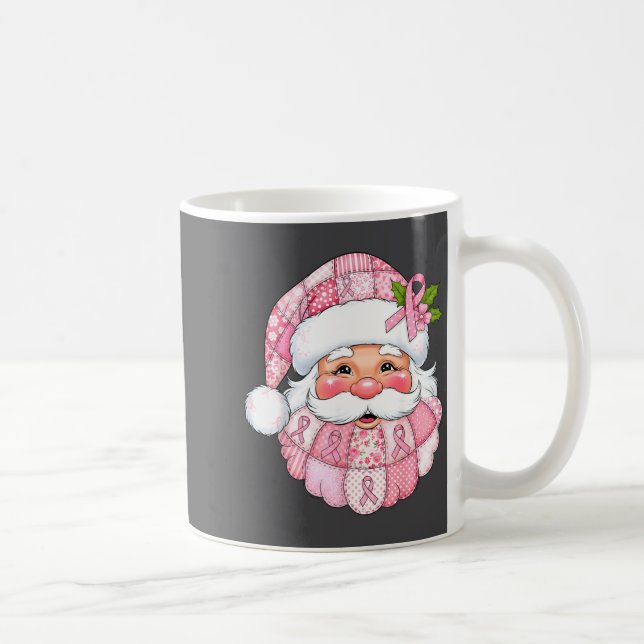 Nk Patchwork Santa Breast Cancer Awareness Christm Kaffemugg (Höger)