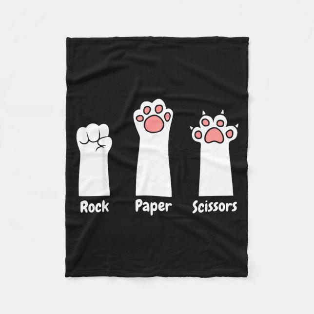 Nk Paw Prints Pet Lover Rock Paper Scissors Hand G Fleecefilt (Framsidan)