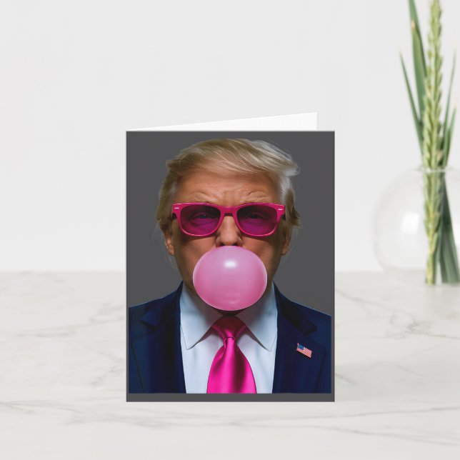 Nk Sungles Funny Donald Trump Nk Bubble Gum 2024  Kort (Framsida)