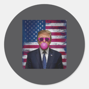 Nk Sungles Trump Bubble Gum 2024 Usa Flag Vintage Runt Klistermärke