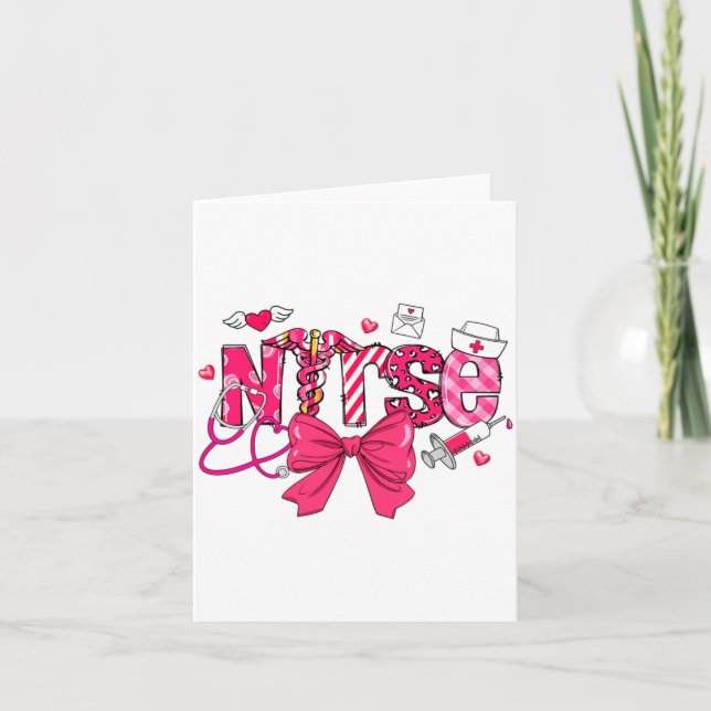 Nk Valentine Nurse Coquette Bow Cuds Favorite  Kort (Framsida)