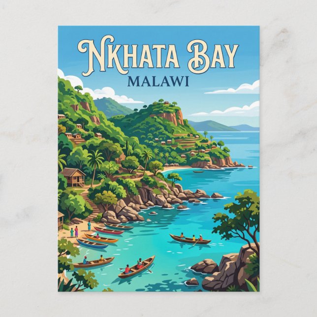 Nkhata Bay Malawi Vykort (Framsida)
