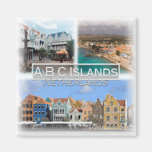 NL0037 Europa, Nederländerna, ABC-öarna, kylskåp Magnet