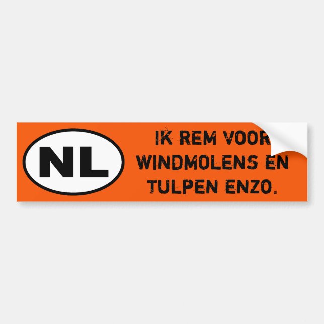 NL Sticker - I Break för vindkraftverk (nederländs Bildekal (Framsidan)