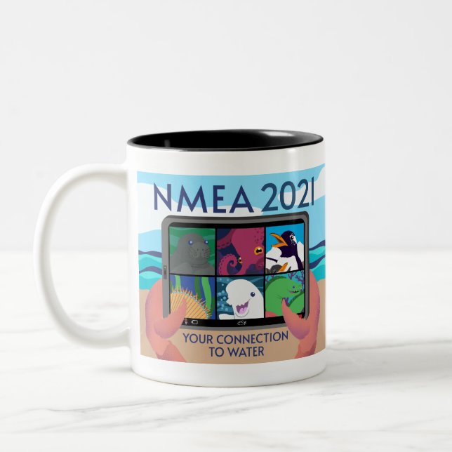 NMEA 2021 Logotyp - Fullt Två-Tonad Mugg (Vänster)