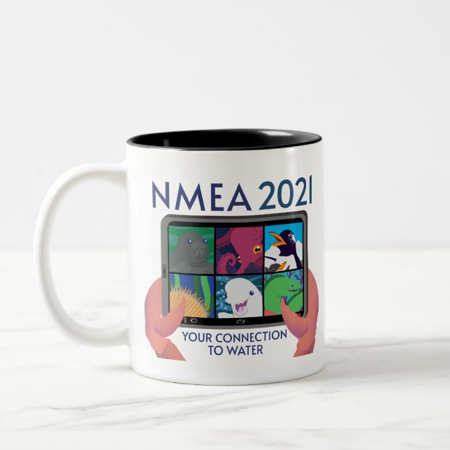 NMEA 2021 Logotyp - transparent fast Två-Tonad Mugg (Vänster)