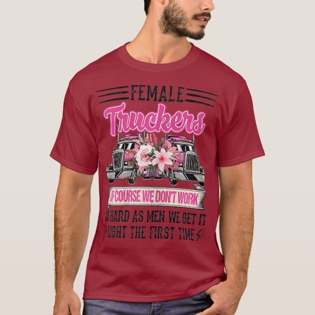 Nn Funny Female Trucker Driver Costume Trucker T Shirt (Framsida)