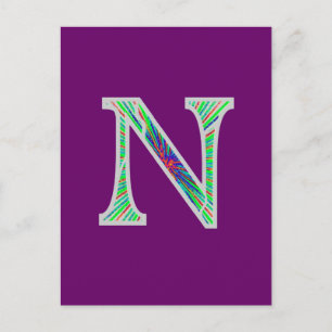 Nn upplyst Monogram Vykort