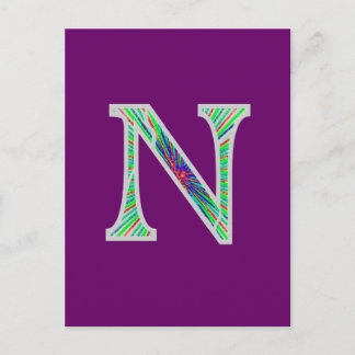 Nn upplyst Monogram Vykort