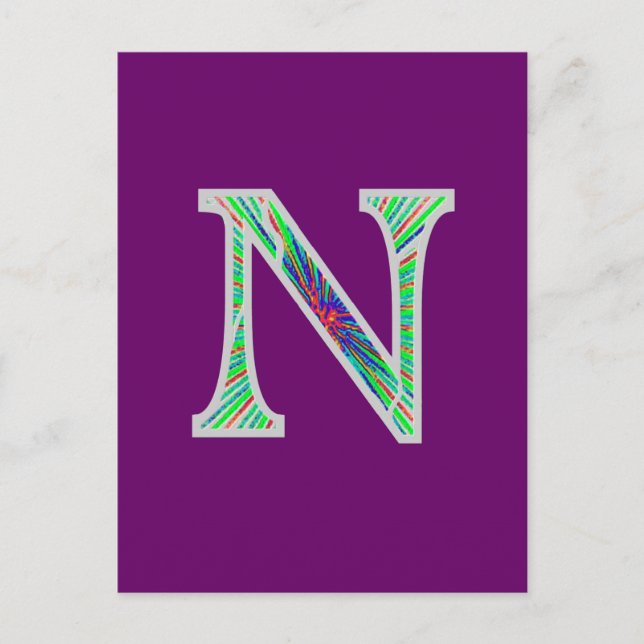Nn upplyst Monogram Vykort (Framsida)