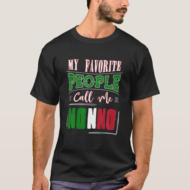 Nno Birthday Gift Idea och Italienska farfar Fathe T Shirt (Framsida)