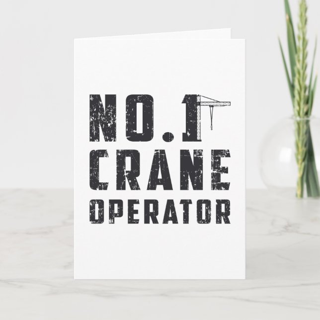 No. 1 Crane Operator Workers Construction Site Kort (Framsida)