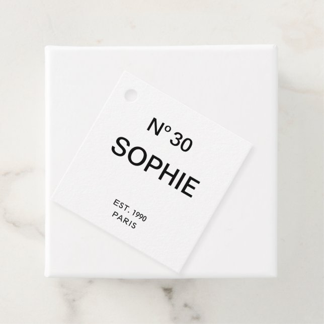 No 30 French Chic 30th Birthday Party Gåvor Etiketter (På plats)