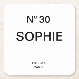 No 30 French Chic 30th Birthday Party Underlägg Papper Kvadrat