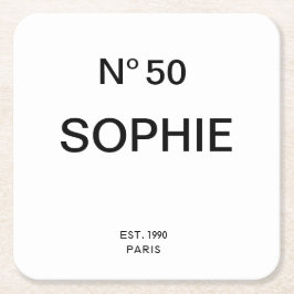 No 50 French Chic 50th Birthday Party Underlägg Papper Kvadrat