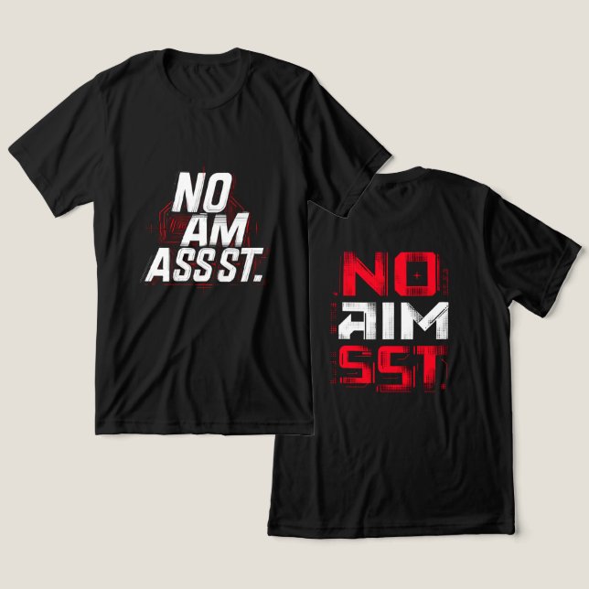 🔥 No Aim Assist – Competitive Gamer Typography T Shirt (Design fram och bak)