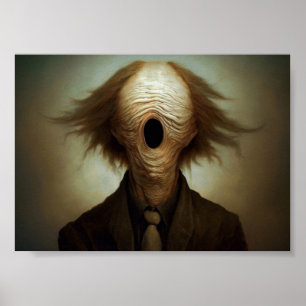 No Ansikte Horror Porträtt Poster