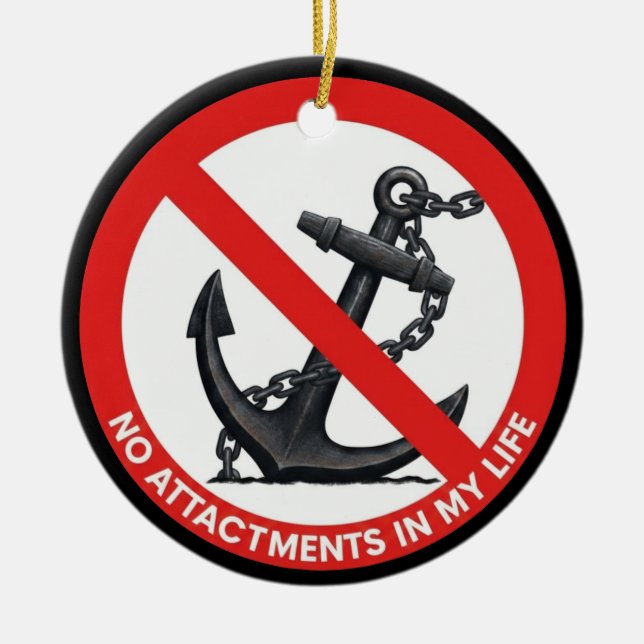 No attachments in my life julgransprydnad keramik (Framsidan)