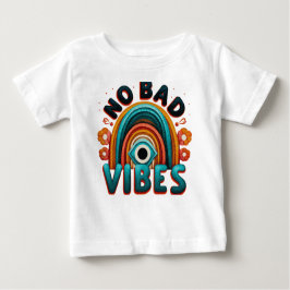 No Bad Vibes. Retro Rainbow and Eye Desig T-Shirt