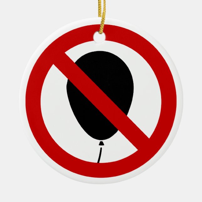NO Balloon ⚠ Thai-⚠ Julgransprydnad Keramik (Framsidan)