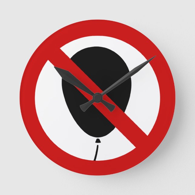 NO Balloon ⚠ Thai-⚠ Rund Klocka (Framsida)