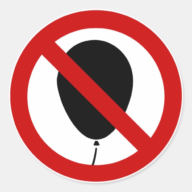 NO Balloon ⚠ Thai-⚠ Runt Klistermärke (Framsida)
