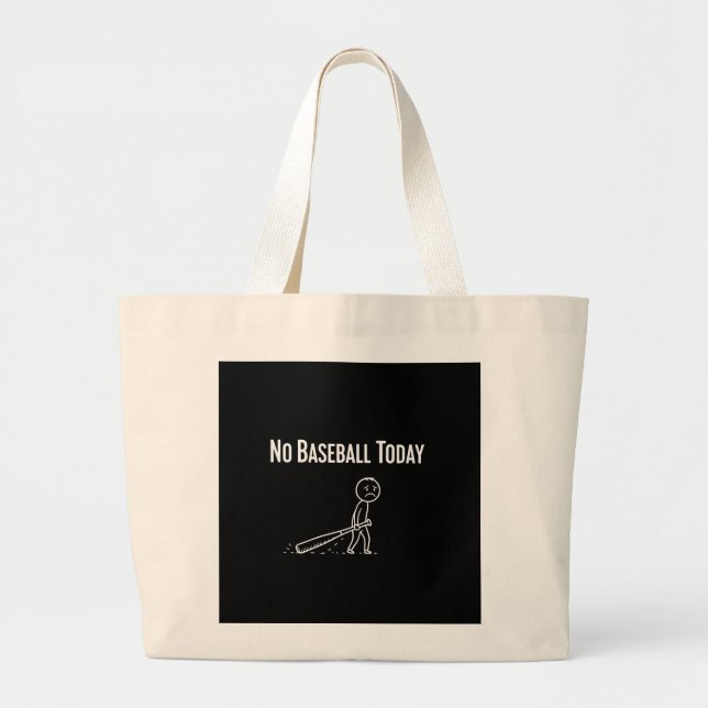 No Baseball Today Sad Stick Figure Baseball lovers Jumbo Tygkasse (Framsidan)
