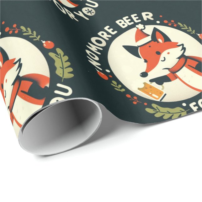 No beer for you Christmas Fox draft Presentpapper (Rullad Hörn)