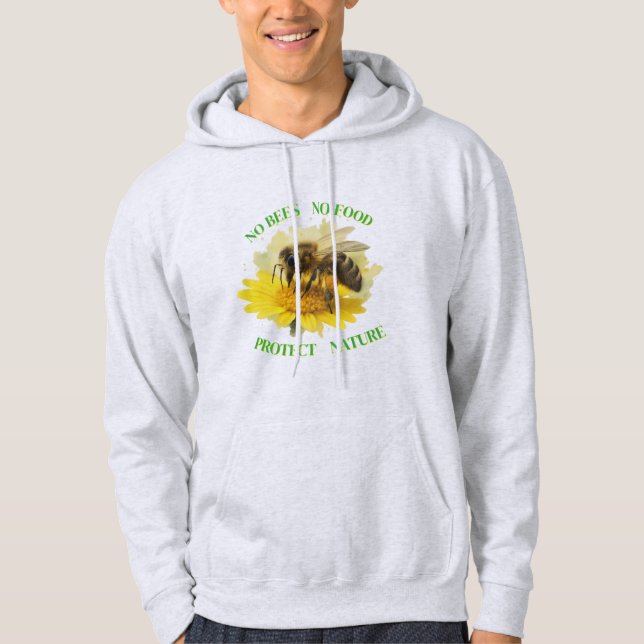 No Bees No Food – Protect Nature Hoodie (Framsida)