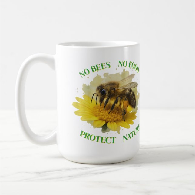 No Bees No Food – Protect Nature Tasse Kaffemugg (Vänster)
