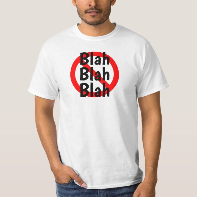 NO Blah Blah Skriv in Red, White and Black T Shirt (Framsida)