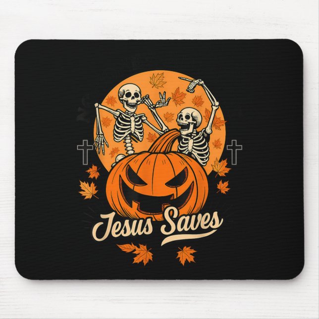No Bones About It Jesus Saves Christian Halloween  Musmatta (Framsidan)