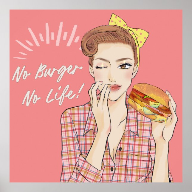 No Burger No Life Poster (Framsidan)