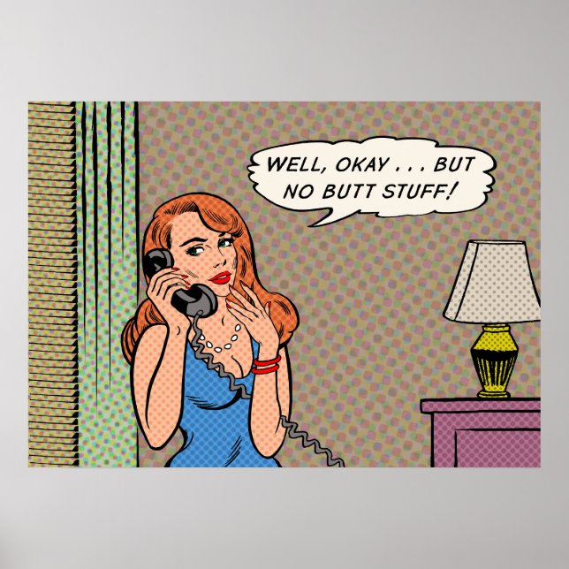 "No Butt Saker" Retro-Stil Poster (Framsidan)