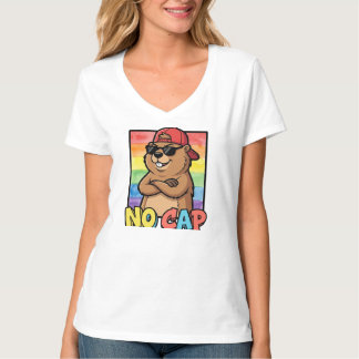 No Cap Capybara – Rolig Capybara Meme Streetwear T Shirt