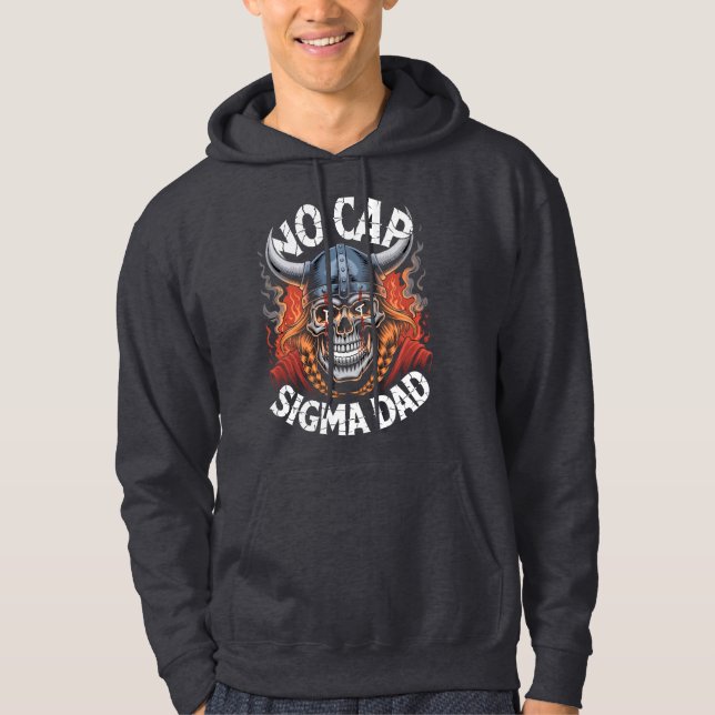 No Cap Sigma Dad Viking Skull Tee for Fathers Hoodie (Framsida)