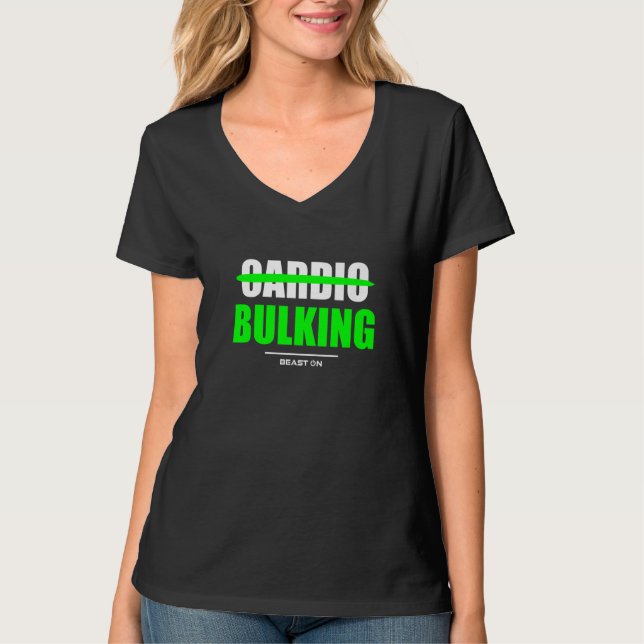 No Cardio Bulking Gym Fitness Workout Bodybuilding T Shirt (Framsida)