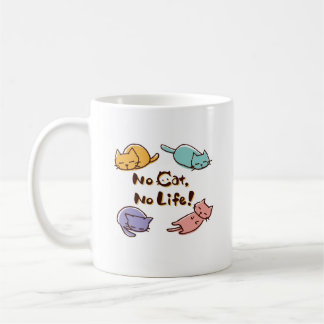 No Cat No Life! / Cute Loose Cat Illustration with Kaffemugg