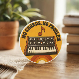 No Chords, No Problem – Synth Nerd Humor Runt Klistermärke