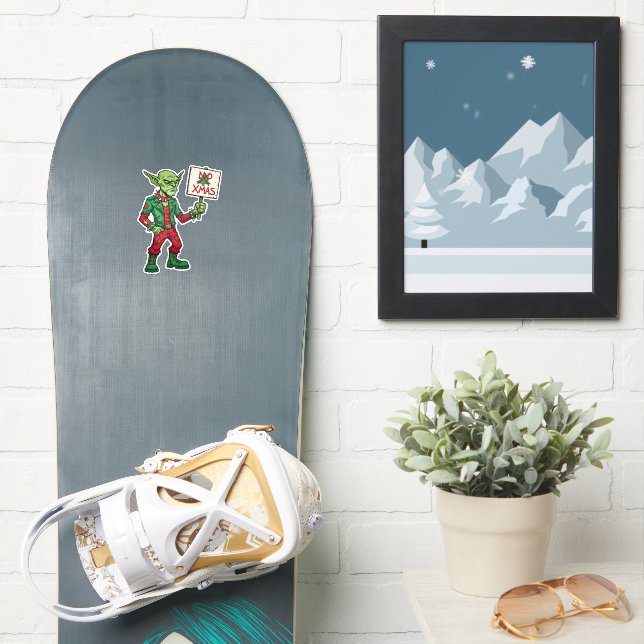 No Christmas – Rebel Alien Style Klistermärken (Snowboard)