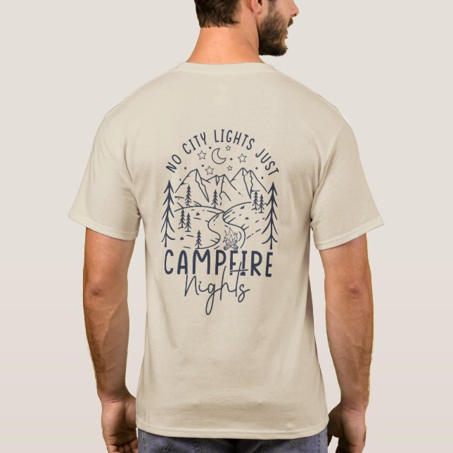 No City Lights Family Camping  T Shirt (Baksida)