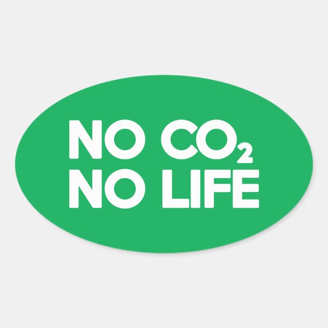 NO CO2 NO LIFE OVALT KLISTERMÄRKE (Framsida)
